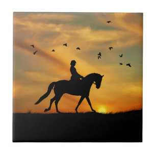 Dressage Horse and Rider Tile