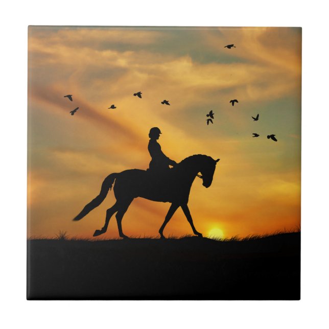 Dressage Horse and Rider Tile (Front)