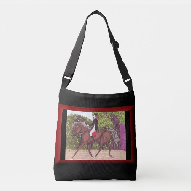 Dressage Horse English style riding cross body bag (Front)