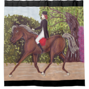Dressage Horse English style riding shower curtain