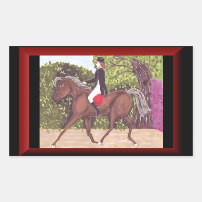 Dressage Horse English style riding sticker (Front)