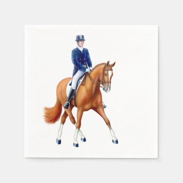 Dressage Horse Equestrian Half Pass Paper Napkins (Front)