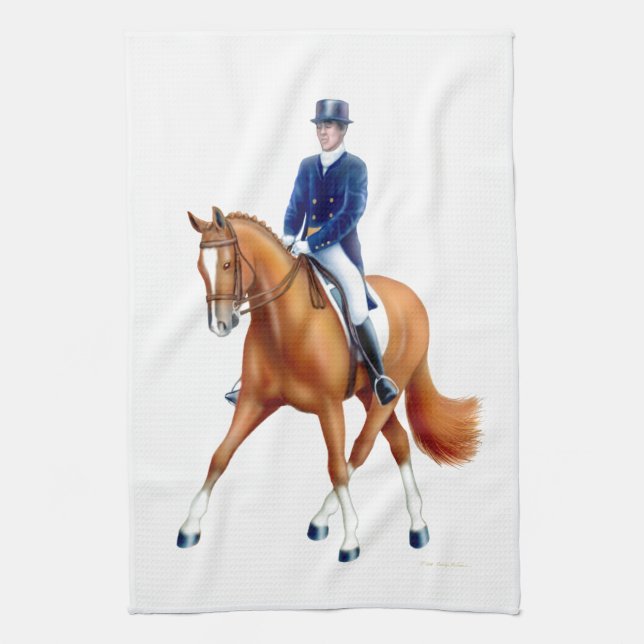 Dressage Horse Equestrian Kitchen Towel (Vertical)