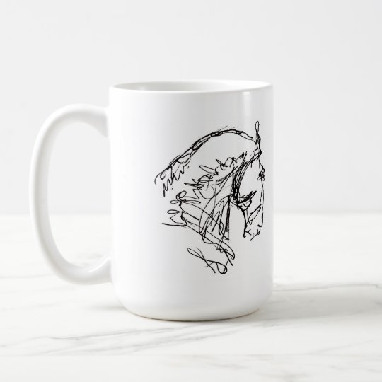 Dressage Horse Head Mug White