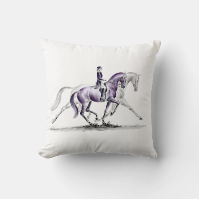 Dressage Horse in Trot Piaffe Cushion (Front)