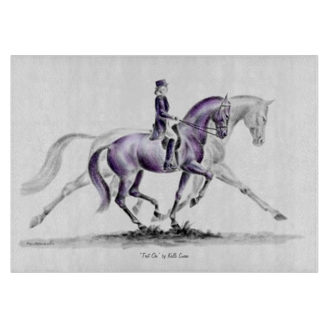 Dressage Horse in Trot Piaffe Cutting Board (Front)