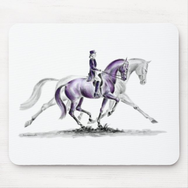 Dressage Horse in Trot Piaffe Mouse Mat (Front)