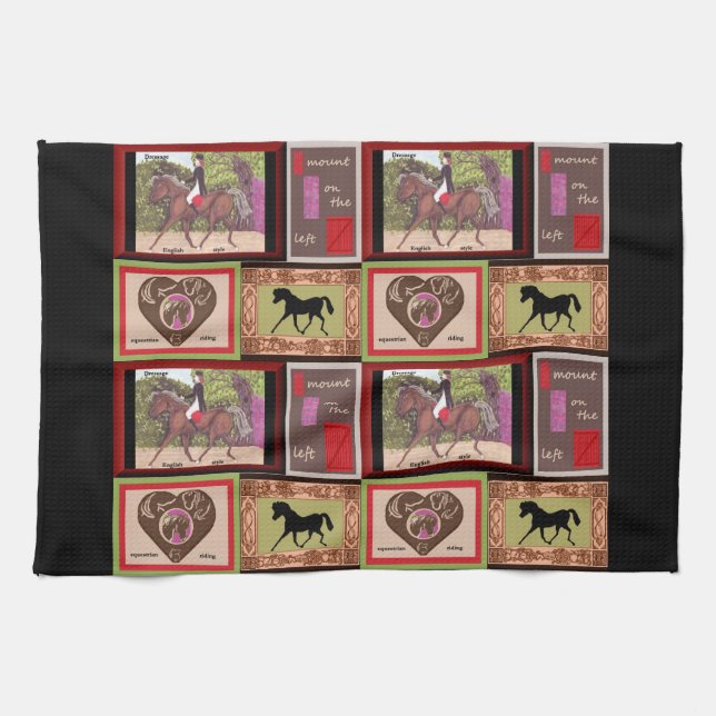 Dressage Horse kitchen tea towel (Horizontal)