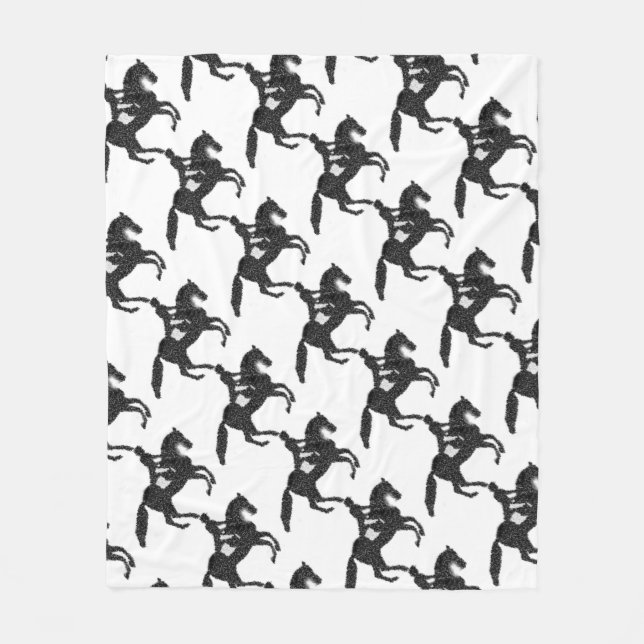 Dressage Horse Mosaic Fleece Blanket (Front)