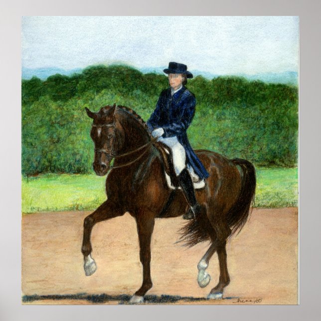 Dressage Horse Portrait Poster (Front)