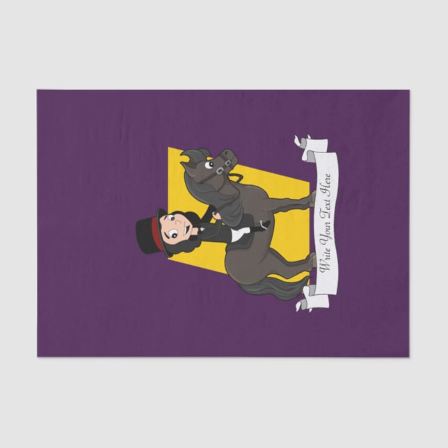 Dressage horse rider cartoon tissue paper (Front)