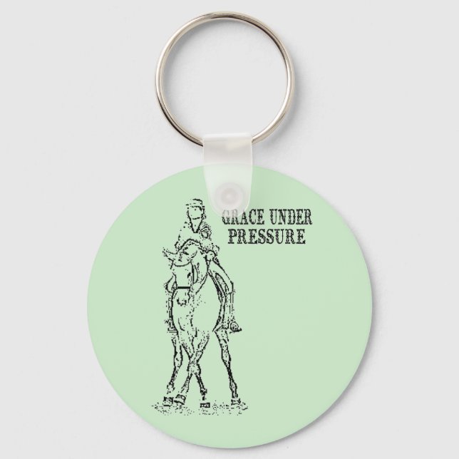 DRESSAGE HORSE & RIDER - GRACE UNDER PRESSURE KEY RING (Front)