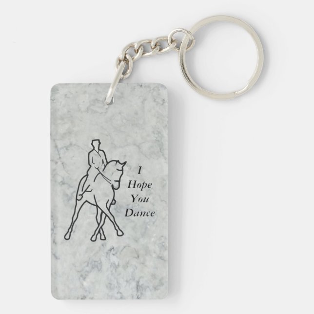 Dressage Horse & Rider - Half Pass Key Ring (Back)