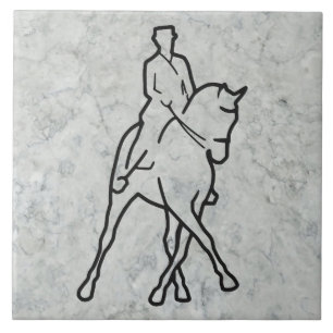 Dressage Horse & Rider - Half Pass Tile