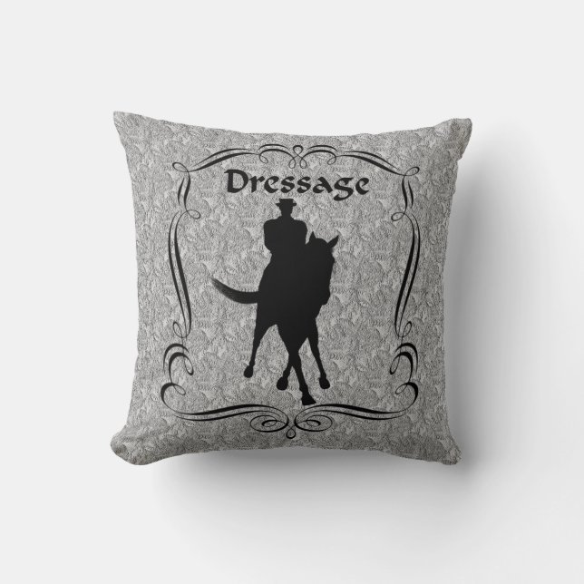 Dressage Horse Rider Silhouette  Cushion (Front)