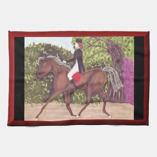 Dressage Horse riding kitchen towel (Horizontal)