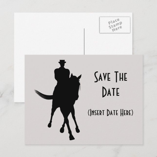 Dressage Horse Save The Date  Announcement Postcard (Front/Back)