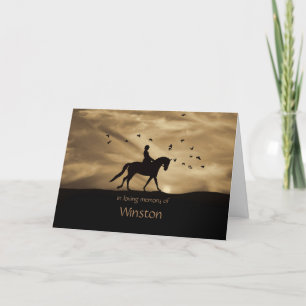 Dressage Horse Sympathy Card, Custom Name Card