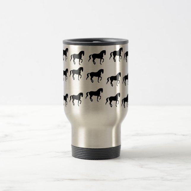 Dressage Horses Piaffe Pattern Travel Mug (Center)