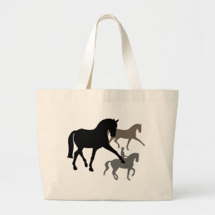 Dressage Horses Trio Large Tote Bag