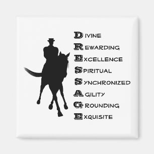 Dressage Is Horse And Rider Silhouette  Magnet