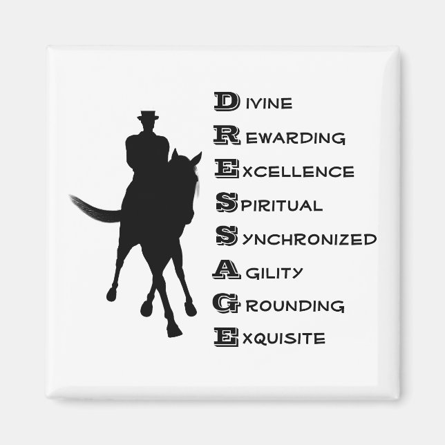 Dressage Is Horse And Rider Silhouette  Magnet (Front)