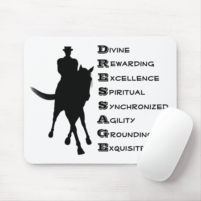 Dressage Is Horse And Rider Silhouette  Mouse Mat (With Mouse)