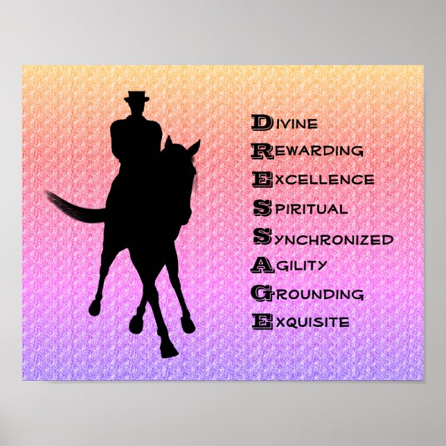 Dressage Is Horse And Rider Silhouette  Poster (Front)