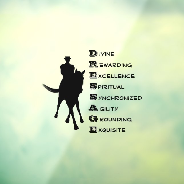 Dressage Is Horse And Rider Silhouette  Window Cling (Sheet 3)