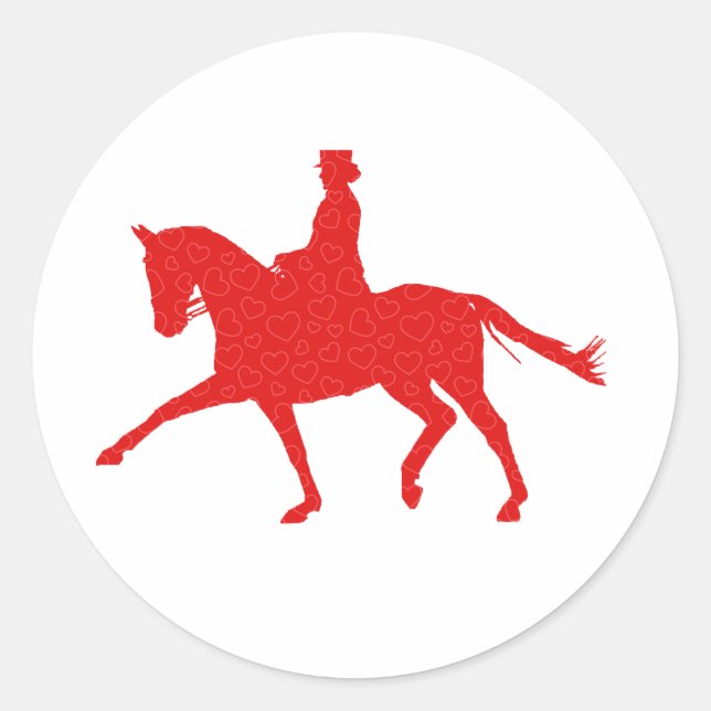 Dressage Lover Classic Round Sticker (Front)