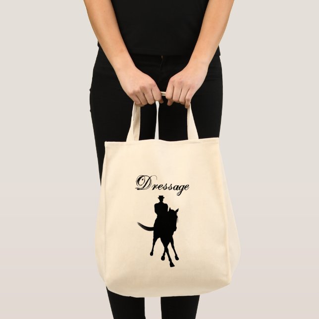 Dressage Rider And Horse Silhouette Light Tote Bag (Front (Product))