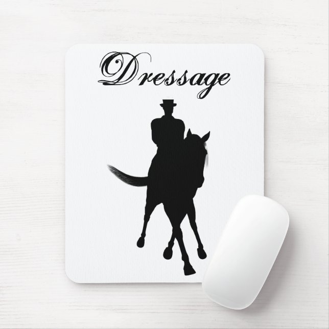 Dressage Rider And Horse Silhouette Mouse Mat (With Mouse)