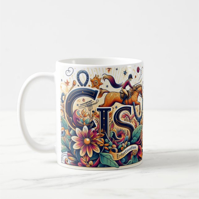 Dressage Riding Rider Horse Mug (Left)