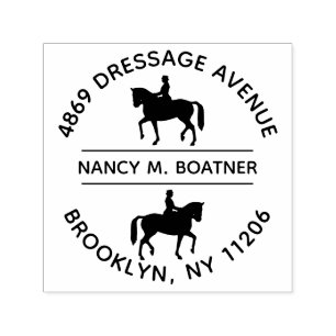 Dressage Round Return Address Self Inking Stamp