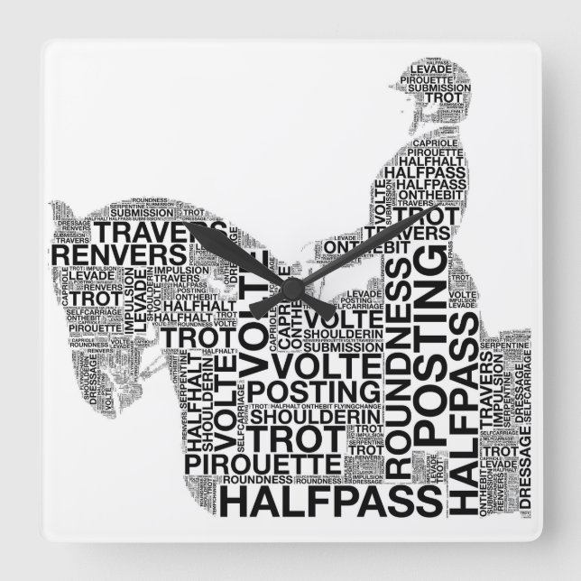 Dressage Terms Wall Clock (Front)