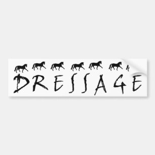 Dressage (text and horses) bumper sticker