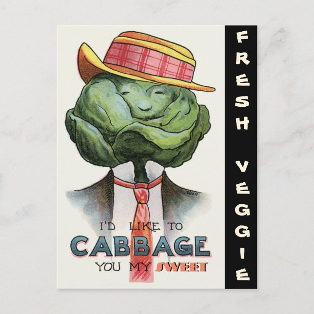 "DRESSED" CABBAGE HEAD MAN POSTCARD (Front)