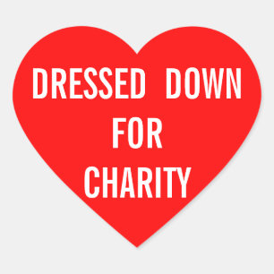 Dressed For Charity Heart Heart Sticker