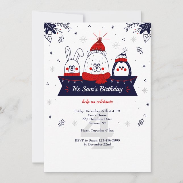 Dressed for Winter Invitation (Front)