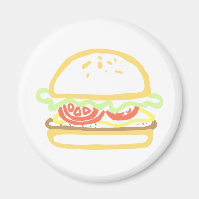 Dressed Hamburger Magnet (Front)