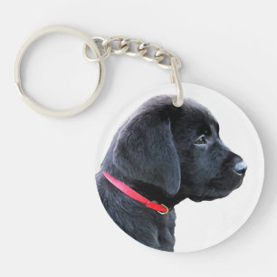Dressed in Red - Black Lab Key Ring