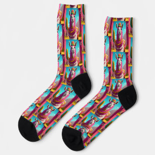Dressed Llama Pattern Socks
