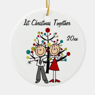 Dressed Up Couple Dated and Personalised Ornament