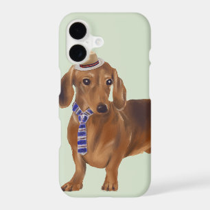 Dressed-up Dachshund (Background Colour Editable)