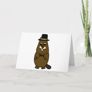 Dressed up Groundhog Card