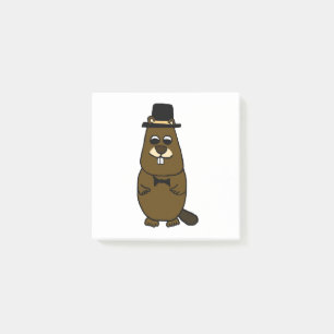 Dressed up Groundhog Post-it Notes