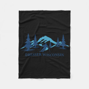 Dresser Wisconsin Ski Resort Skiing Skier Fleece Blanket
