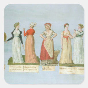 Dresses and costumes in vogue square sticker