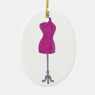 Dressform Mannequin Sewing Fashion Costume Design Ceramic Tree Decoration