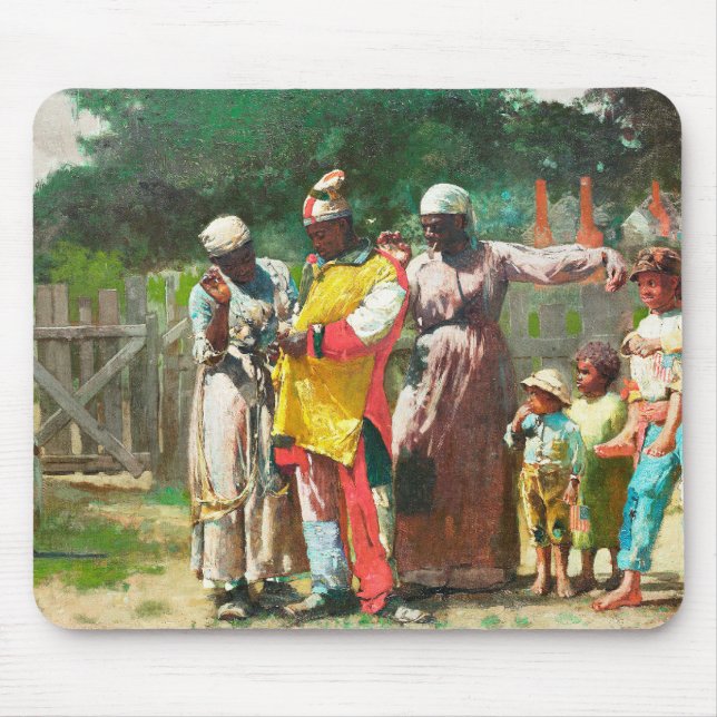 Dressing for the Carnival by Winslow Homer Mouse Mat (Front)